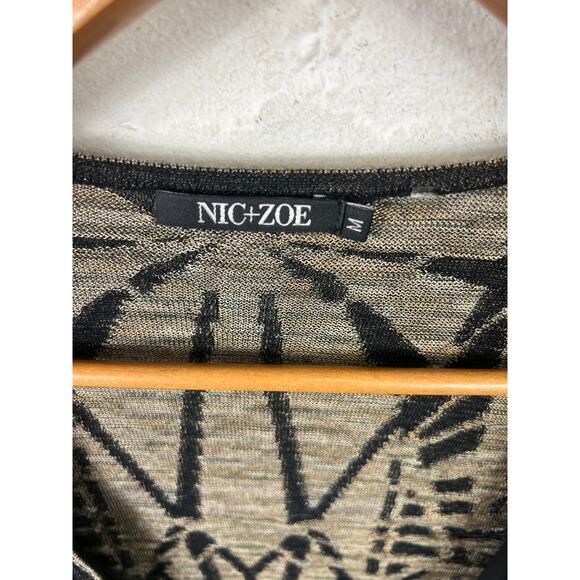 Nic + Zoe Women's Open Front Cardigan Sweater Long Sleeve Black Size Medium - Picture 3 of 5